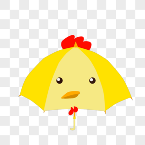 小鸡雨伞图片