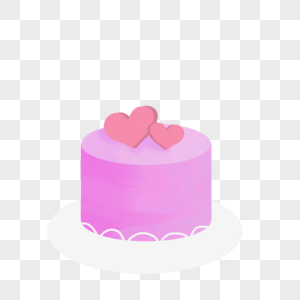 爱心生日蛋糕甜品渐变手绘装饰图案图片