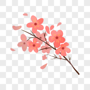 手绘植物桃花图片