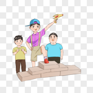 笔锋艺术字下载高清图片孩子王人物高清图片孩子王六一儿童节蓝色创