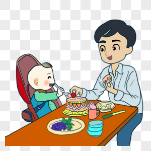 陪爸爸吃饭图片素材