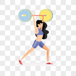 举重的女生训练健身房重量高清图片