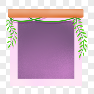 紫色边框叶子装饰边框高清图片