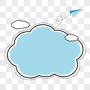 飞机云朵浅蓝的边框对话框图片