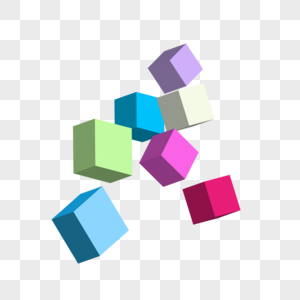 彩色立体方块图片