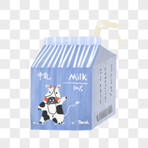牛奶手绘插画食物素材图片