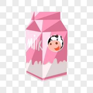 粉色牛奶盒图片