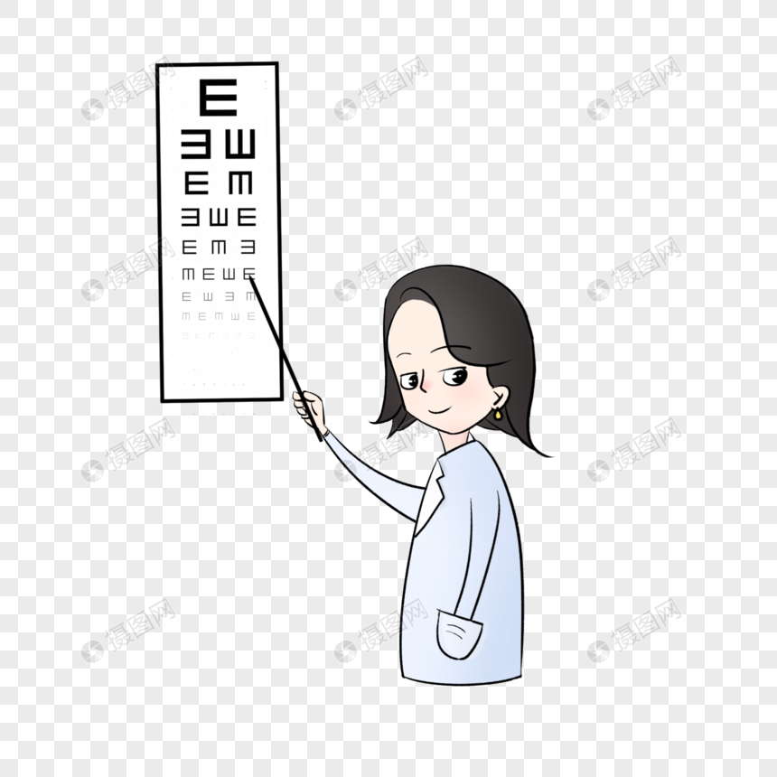 做视力检测的眼科医生