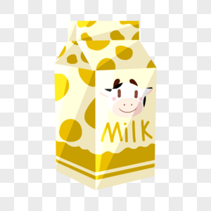 黄色牛奶盒图片