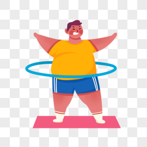 运动人物胖子手绘高清图片