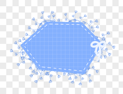 蓝色边框标签图片