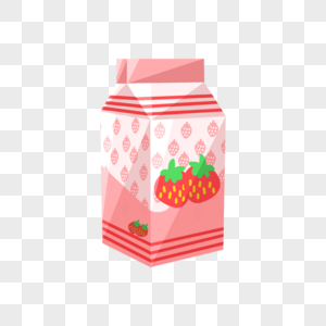 草莓牛奶盒图片