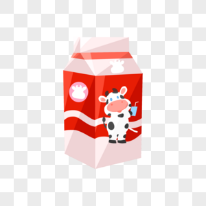 红色草莓牛奶盒图片