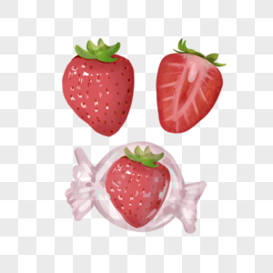 手绘草莓元素图片