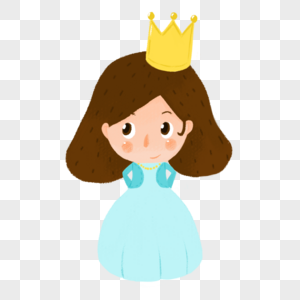 带着皇冠穿着长裙子的公主女孩图片
