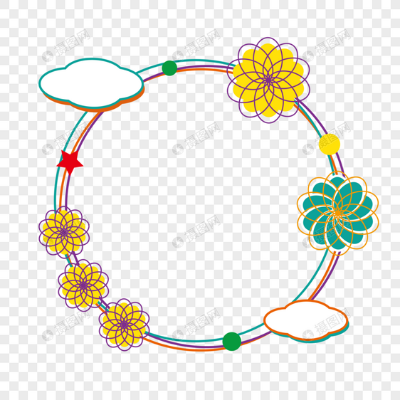 矢量植物花边边框图片