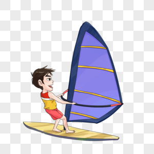 沙滩帆板男孩图片