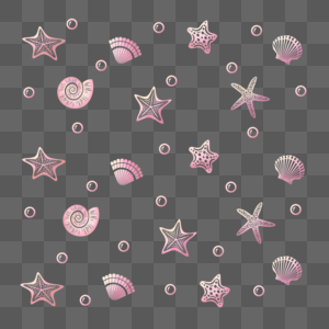 粉色海洋生物漂浮元素图片