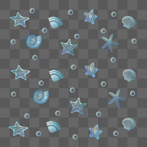 蓝色海洋生物漂浮元素底纹背景图片