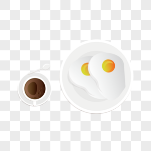 AI矢量图可爱立体早餐食物营养早餐鸡蛋加咖啡图片