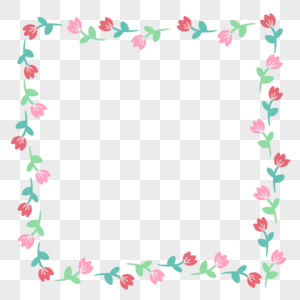 手绘可爱小花边框装饰花边图片素材