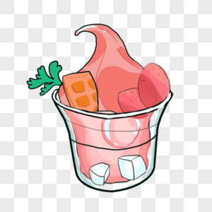 草莓水果冰淇淋图片