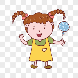 儿童节拿气球的小女孩图片