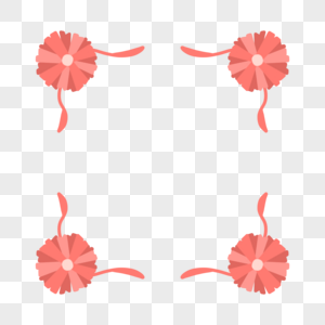 粉色花朵边框素材图片