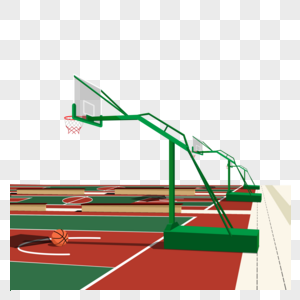 篮球场元素矢量图高清图片