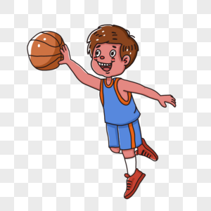 doodle风格打篮球的男孩图片