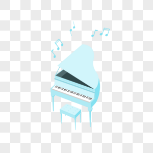蓝色梦幻钢琴高清图片