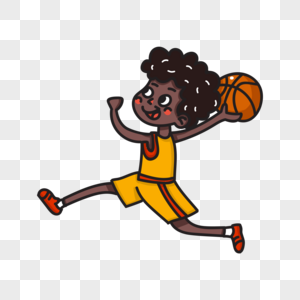 doodle风格打篮球的男孩图片