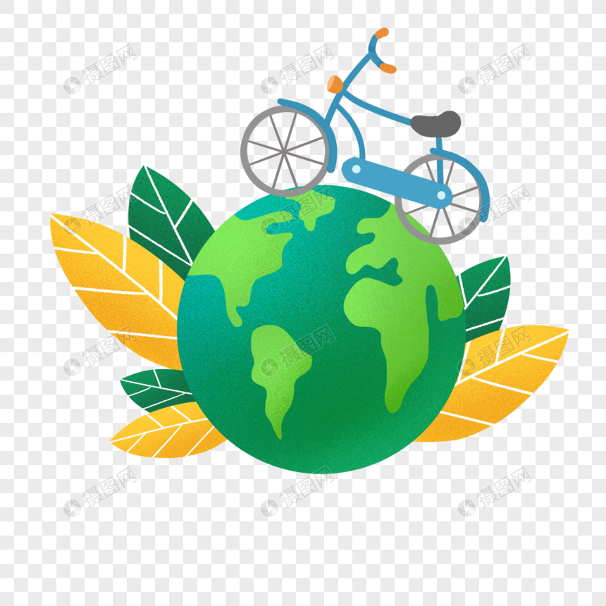 世界环境日自行车环保出行图片