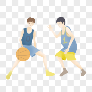 打篮球的两个男孩子高清图片
