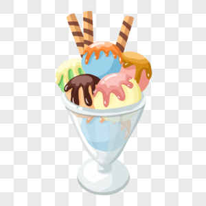 夏日水果冰淇淋图片