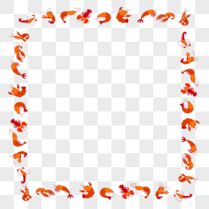龙虾边框图片