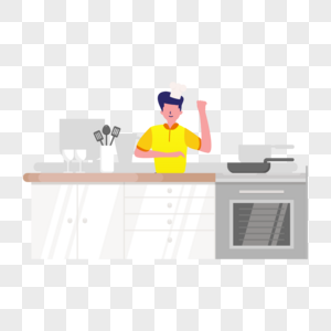 厨房厨师图标免抠矢量插画素材图片
