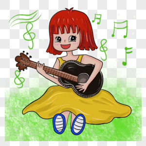 音乐节弹吉他的小女孩图片