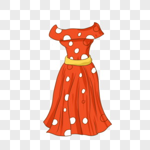 波点连衣裙图片素材