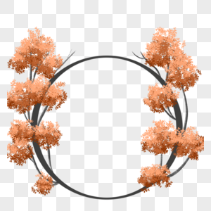 秋季红色树木边框图片