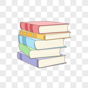 考试学习翻开平放的书本卡通手绘元素素材下载 正版素材 摄图网