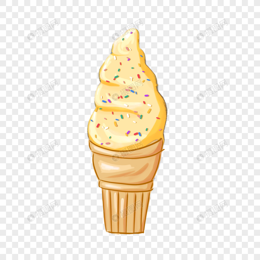 手绘卡通奶油冰激凌元素素材下载 正版素材 摄图网