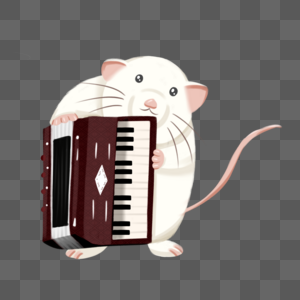 手绘音乐节可爱拉手风琴的仓鼠图片