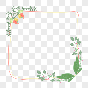 花朵植物边框手绘图片