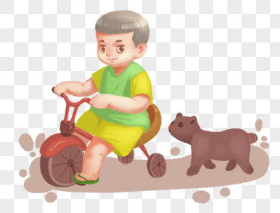 骑脚踏车的小朋友图片