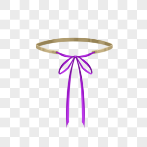 紫色蝴蝶结金色金属圈颈链图片