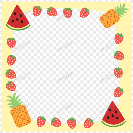 夏日水果装饰边框花边图片