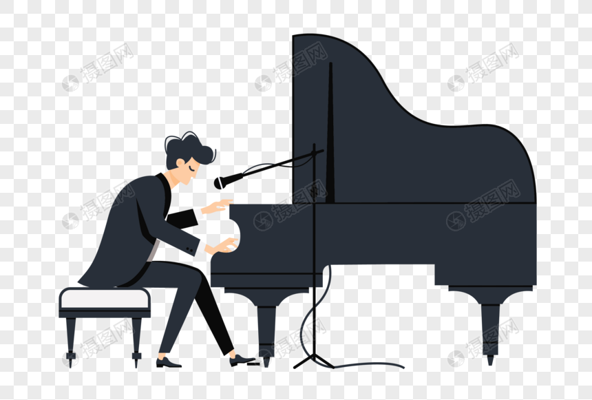 演奏钢琴的男生图片