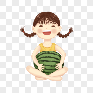 抱西瓜图片