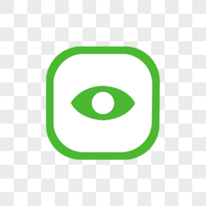 眼睛图标绿色按钮元素高清图片